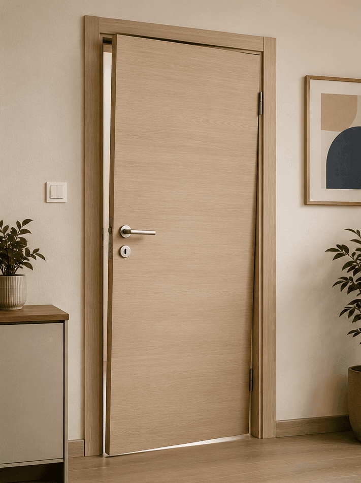 Porta interna fuori asse prima della regolazione